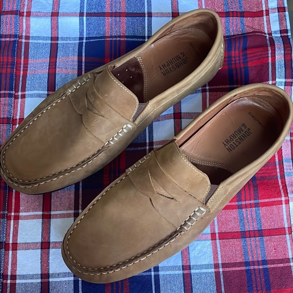 Johnston & Murphy Tan Slip-On Loafers
